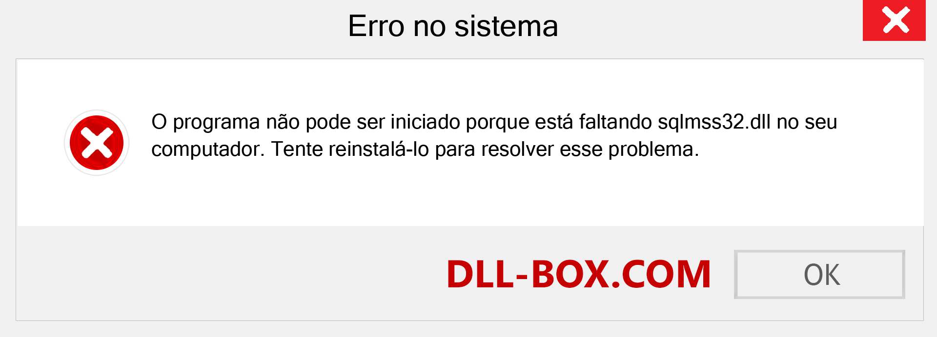 Arquivo sqlmss32.dll ausente ?. Download para Windows 7, 8, 10 - Correção de erro ausente sqlmss32 dll no Windows, fotos, imagens